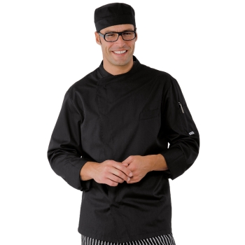 Bluza kucharska szefa kuchni PRETORIA 059821 CZARNA ISACCO