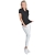 Spodnie dresowe damskie LEGINSY bawełniane białe JERSEY LONG LEGGINGS ISACCO 024610